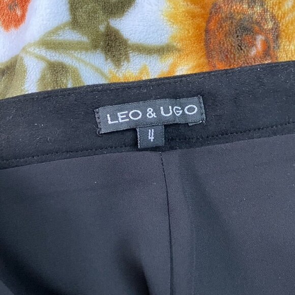 Leo & Ugo Skirt Set Womens Black Faux Suede Western Blazer Pencil Skirt - Picture 8 of 13